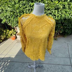 Canary Yellow Sassy Blouse Size Medium